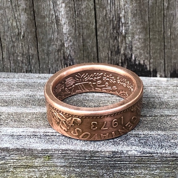 Beautiful handmade Mexican coin ring unique design - Picture 3 of 8